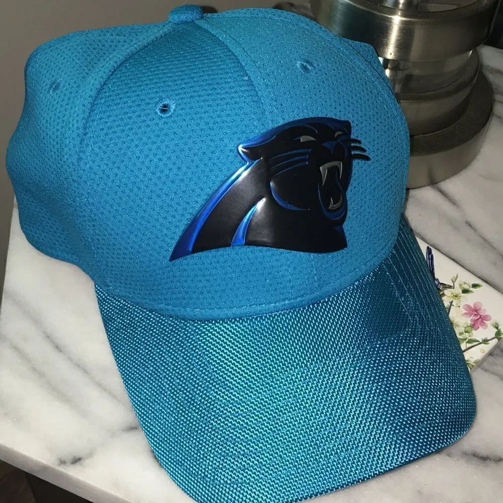 New Era Stretch NFL Shield Carolina Panthers teal blue sewn men’s cap